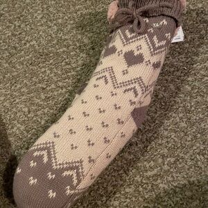 Kohl's Rose Knit Slipper Socks